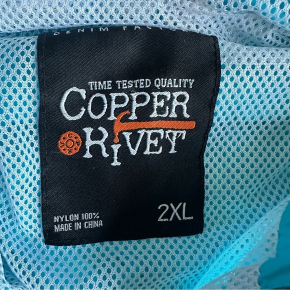 Copper Rivet Denim Factory Half Zip Hooded Multicolored Windbreaker Unisex 2XL - Picture 5 of 7